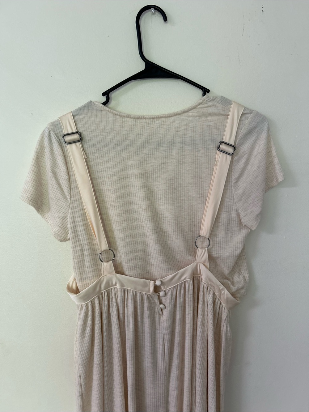 Free People Brookside Rib T-Shirt & Overalls Set in Ivory - Picture 5 of 6
